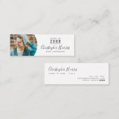 Moderne zwarte en witte afstuderen fotoklasse van  contactkaartje (Voorkant / Achterkant)