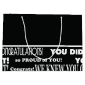 Moderne zwarte en witte Afstuderen grote cadeautas (Achterkant)