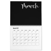 Moderne zwarte en witte agenda kalender (Mar 2027)