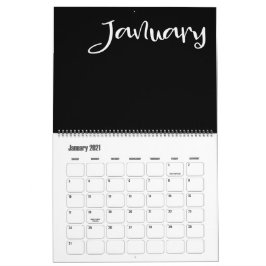 Moderne zwarte en witte agenda kalender