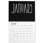 Moderne zwarte en witte agenda kalender (Jan 2027)