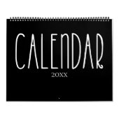Moderne zwarte en witte agenda kalender (Hoes)