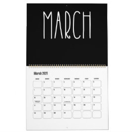 Moderne zwarte en witte agenda kalender
