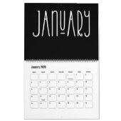 Moderne zwarte en witte agenda kalender (Jan 2026)