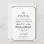 Moderne zwarte en witte avondmaaltijd kaart (Voorkant)