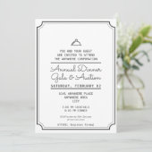 Moderne zwarte en witte avondmaaltijd kaart (Staand voorkant)