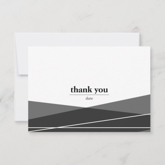 Moderne zwarte en witte begrafenis bedankkaart (Achterkant)