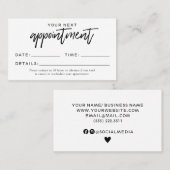 Moderne zwarte en witte Benoemingskaart Visitekaartje (Voorkant / Achterkant)