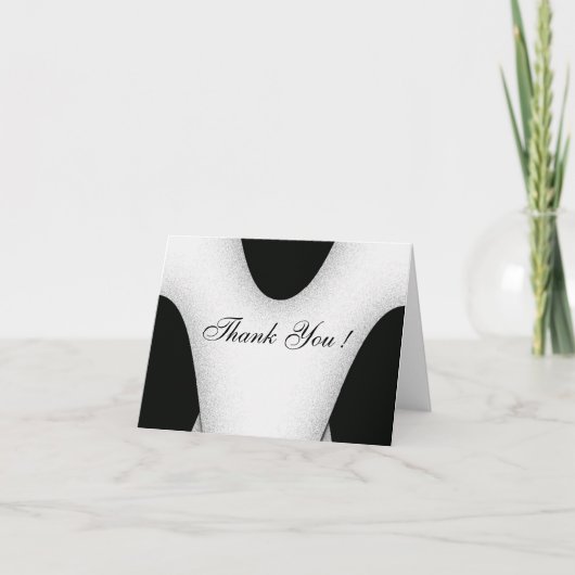 Moderne zwarte en witte blanco bedankt kaarten (Voorkant)