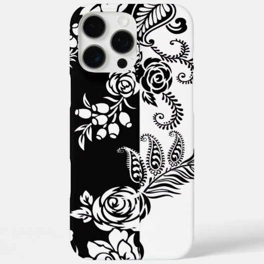 Moderne Zwarte en Witte Bloem iPhone 16 Pro Max Ho Case-Mate iPhone Case (Achterkant)