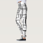 Moderne zwarte en witte blokken, vierkantspatroon leggings (Links)