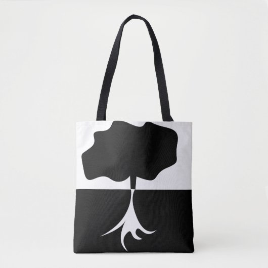 Moderne zwarte en witte bomen tote bag (Voorkant)