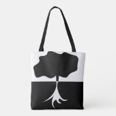 Moderne zwarte en witte bomen tote bag (Achterkant)