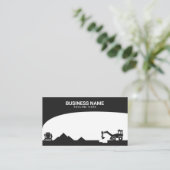 Moderne, zwarte en witte bouwplaats Silhouette Visitekaartje (Staand voorkant)