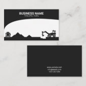Moderne, zwarte en witte bouwplaats Silhouette Visitekaartje (Voorkant / Achterkant)