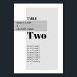 Moderne zwarte en witte bruiloft gastnamen kaart<br><div class="desc">Een modern zwart-wit minimalistisch trouwontwerp. Een uniek ontwerp dat hedendaagse elementen en typografie gebruikt. Een eenvoudig zwart-wit ontwerp met trendy hedendaagse stijlvormen. Een stijlvol, modern abstract trouwlijstnummer dat geschikt is voor alle bruiloften. Pas het aantal aan en koop elk lijstaantal individueel volgens hoeveel lijstaantallen u nodig hebt. Er zijn ook...</div>