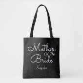 Moderne zwarte en witte bruiloft moeder van de bru tote bag (Voorkant)