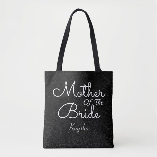 Moderne zwarte en witte bruiloft moeder van de bru tote bag (Voorkant)