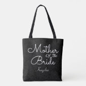 Moderne zwarte en witte bruiloft moeder van de bru tote bag (Achterkant)