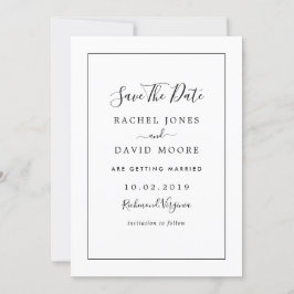 Moderne Zwarte En Witte Bruiloft Save The Date