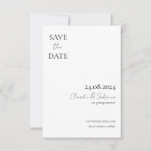 Moderne zwarte en witte bruiloft sparen de Datum Save The Date (Voorkant)