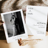 Moderne zwarte en witte bruiloft sparen de Datum Save The Date