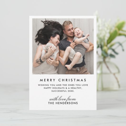 Moderne zwarte en witte buffels voor kerstfoto's feestdagenkaart (Staand voorkant)