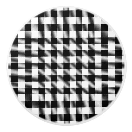 Moderne zwarte en witte buffelschotel keramische knop (Voorkant)