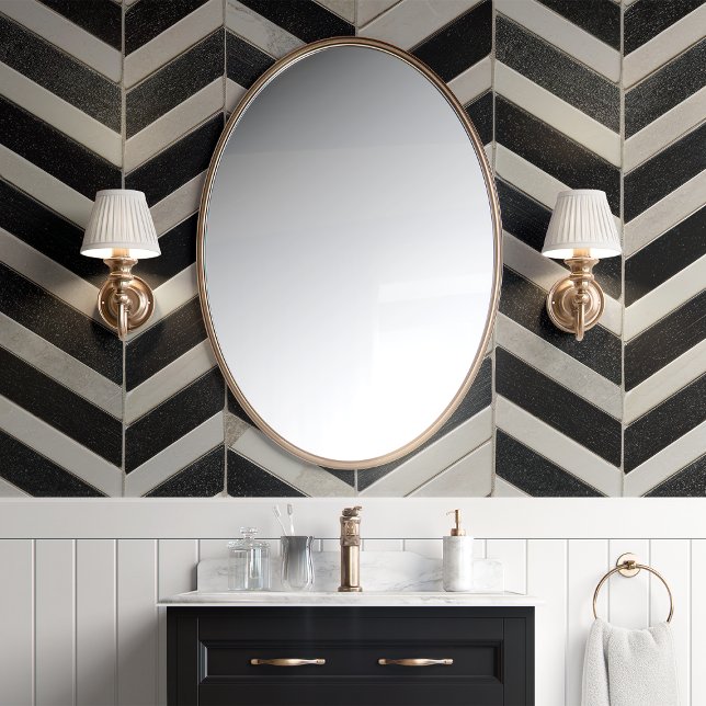 Moderne Zwarte en Witte Chevron Visgraat Behang (Creator heeft geüpload)