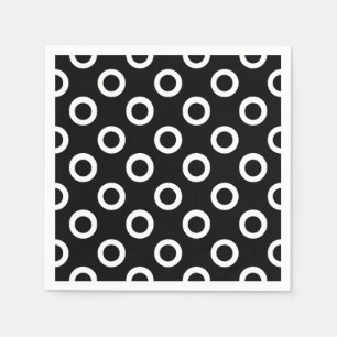 Moderne zwarte en witte cirkels Cocktail Napkins Servet