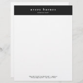 Moderne, zwarte en witte, creatieve professional custom briefhoofd (Voorkant / Achterkant)