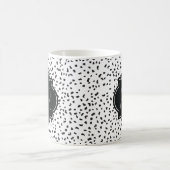 Moderne zwarte en witte Dalmatische Spots Monogram Koffiemok (Center)