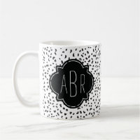 Moderne zwarte en witte Dalmatische Spots Monogram