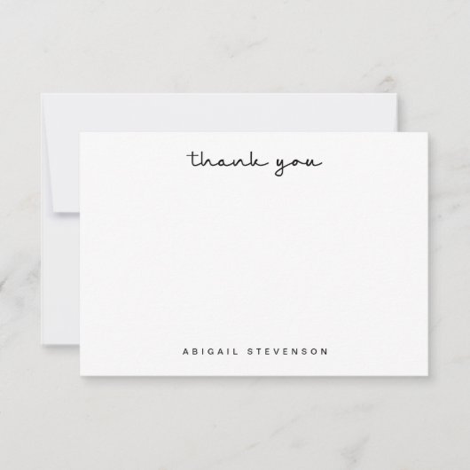 Moderne zwarte en witte Dank u de Kaart van de Not (Voorkant)