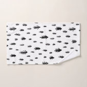 Moderne zwarte en witte doddle kerstbomen bad handdoek (Handdoek)