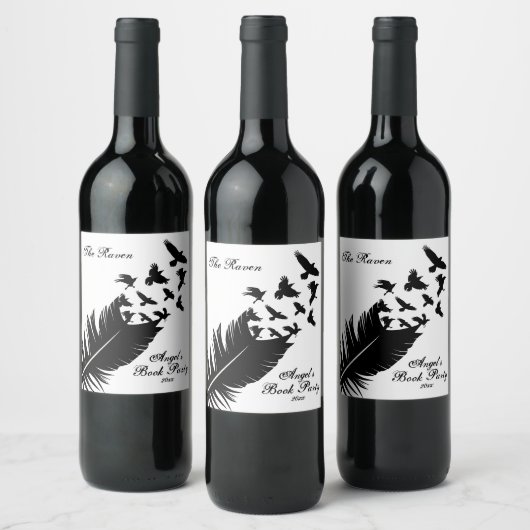 Moderne, zwarte en witte doezelaar wijn etiket (Flessen)