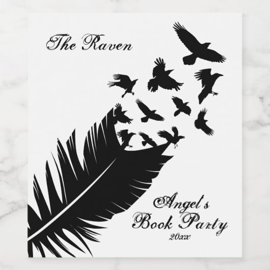 Moderne, zwarte en witte doezelaar wijn etiket (Enkel label)