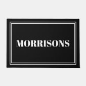 Moderne zwarte en witte douanenaam dubbele grens deurmat (Voorkant)