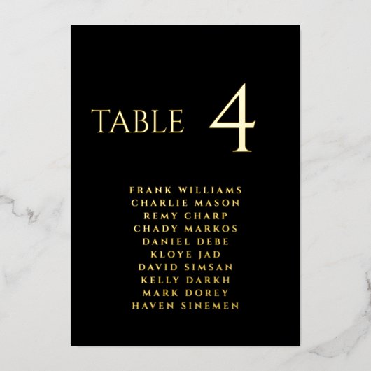 Moderne zwarte en witte echte folie folie uitnodig folie uitnodiging (Voorkant)