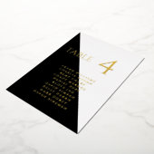 Moderne zwarte en witte, echte Folie tabelKaart Uitnodiging (Gedraaid)