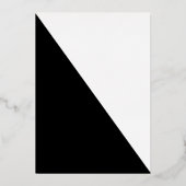 Moderne zwarte en witte, echte Folie tabelKaart Uitnodiging (Achterkant)