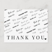 Moderne zwarte en witte eenvoudige manuscript dank briefkaart (Voorkant)