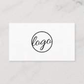 Moderne zwarte en witte eenvoudige QR-code voor Lo Visitekaartje (Achterkant)