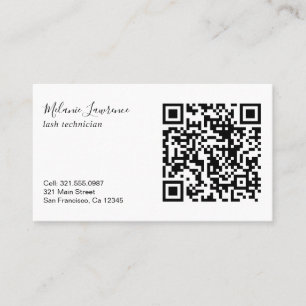 Moderne zwarte en witte eenvoudige QR-code voor Lo Visitekaartje