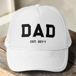 Moderne Zwarte en Witte Eenvoudige Typografie Papa Trucker Pet