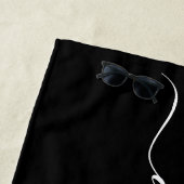 Moderne zwarte en witte elegant manuscriptnaam strandlaken (In situ)