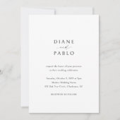 Moderne Zwarte en Witte Elegante Bruiloft Kaart (Voorkant)