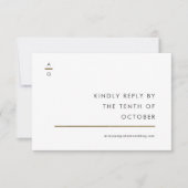 Moderne Zwarte en Witte Elegante Trouwwebsite  RSVP Kaartje (Voorkant)