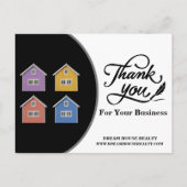 Moderne, zwarte en witte Estate Agent Hartelijk da Briefkaart (Voorkant)