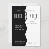 Moderne, zwarte en witte feestuitnodigingen kaart (Voorkant)